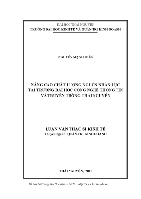 Nâng Cao Chất Lượng Nguồn Nhân Lực Tại Trường Đại Học