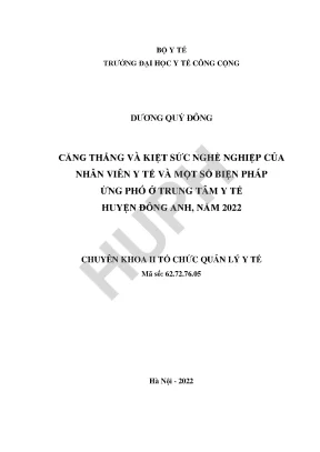 Căng Thẳng và Kiệt Sức Nghề Nghiệp của Nhân Viên Y Tế: