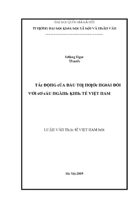 Luận Văn Về Đầu Tư Nước Ngoài Tại Việt Nam