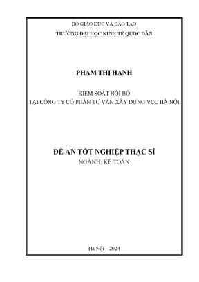Kiểm Soát Nội Bộ Tại Công Ty Cổ Phần Tư Vấn Xây Dựng VCC