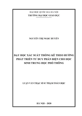 Phát Triển Tư Duy Phản Biện Qua Dạy Học Xác Suất Thống