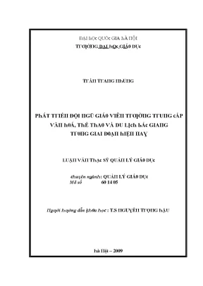Phát Triển Đội Ngũ Giáo Viên Trường Trung Cấp Văn Hóa