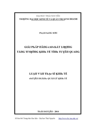 Giải pháp nâng cao chất lượng tăng trưởng kinh tế tỉnh