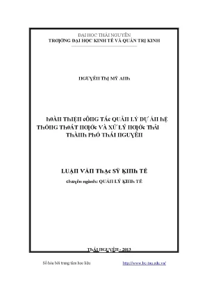 Quản lý dự án và xử lý nước thải tại Thái Nguyên