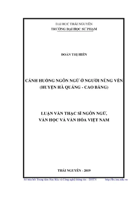 Nghiên Cứu Cảnh Huống Ngôn Ngữ Của Người Nùng Vẻn Tại