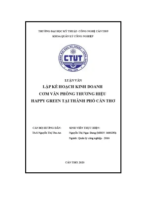 Luận văn lập kế hoạch kinh doanh cơm văn phòng thương hiệu happy green tại thành phố cần thơ