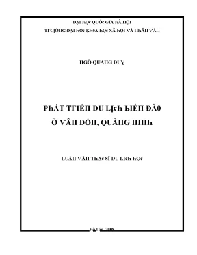Phát Triển Du Lịch Bền Vững Tại Đại Học Quốc Gia Hà Nội
