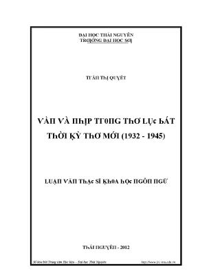 Nghiên cứu về Thơ Mới (1932 - 1945) tại Trường Đại học