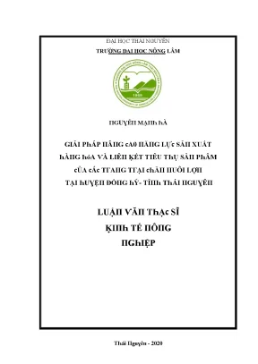 Nghiên Cứu Kết Quả Tiêu Thụ Sản Phẩm Nông Lâm Tại Trường