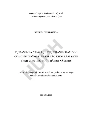 Đánh Giá Năng Lực Thực Hành Chăm Sóc Của Điều Dưỡng Viên