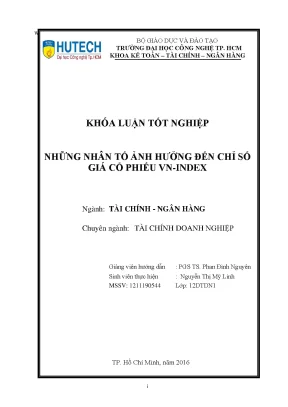 Những Nhân Tố Ảnh Hưởng Đến Chỉ Số Giá Cổ Phiếu VN-Index
