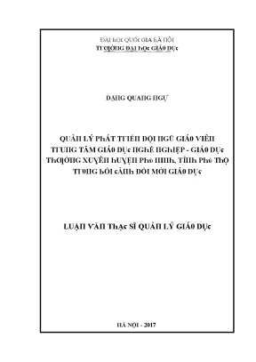 Quản lý phát triển đội ngũ giáo viên tại Đại học Giáo