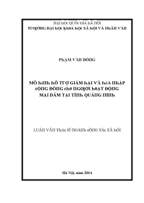Nghiên Cứu Về Tình Hình Mại Dâm Tại Tỉnh Quảng Ninh