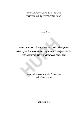 Nghiên Cứu Về Sự Tuân Thủ Điều Trị ARV Của Bệnh Nhân