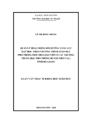 Quản Lý Bồi Dưỡng Năng Lực Dạy Học Cho Giáo Viên Trung