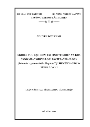 Nghiên cứu khả năng tái sinh và nhân giống loài Bách tán