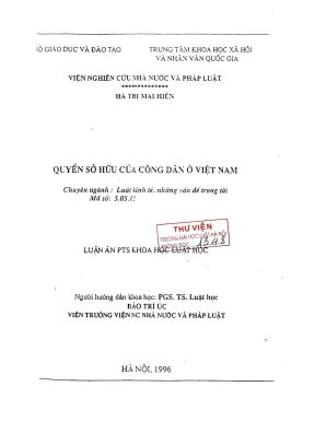 Quyền Sở Hữu của Công Dân ở Việt Nam: Thực Trạng và Giải