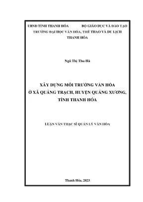 Xây Dựng Môi Trường Văn Hóa Tại Xã Quảng Trạch, Huyện 