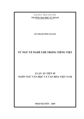 Nghiên Cứu Từ Ngữ Nghề Chè Trong Tiếng Việt