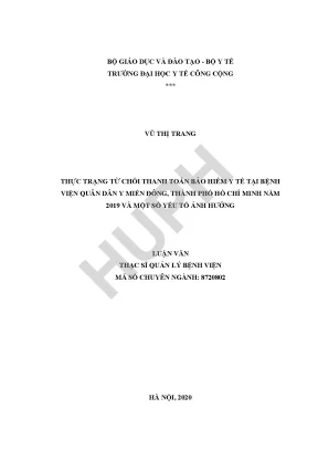 Thực Trạng Từ Chối Thanh Toán Bảo Hiểm Y Tế Tại Bệnh
