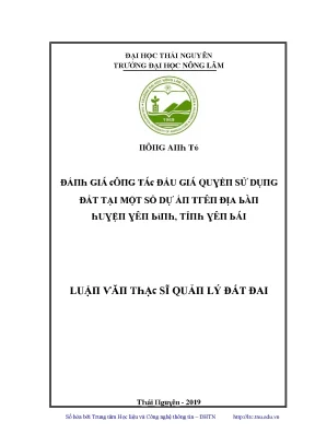 Quản Lý Giá Đất và Đấu Giá Tại Thái Nguyên