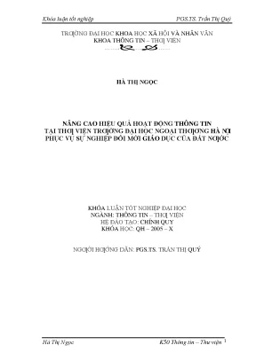 Nâng cao hiệu quả hoạt động thông tin tại Thư viện Đại