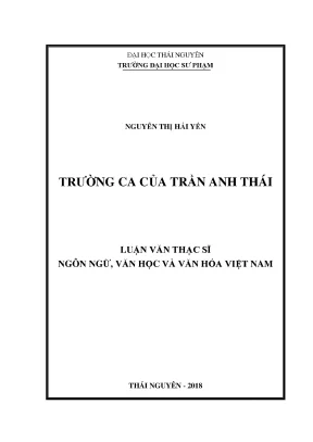Nghiên Cứu Trường Ca Việt Nam: Đóng Góp Của Trần Anh Thái