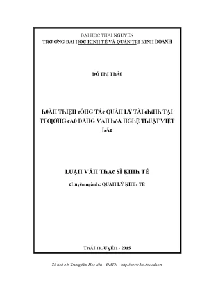 Cải tiến quản lý tài chính tại trường cao đẳng văn hóa