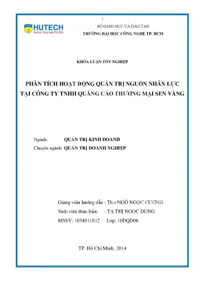 Phân Tích Quản Trị Nguồn Nhân Lực Tại Công Ty TNHH Quảng