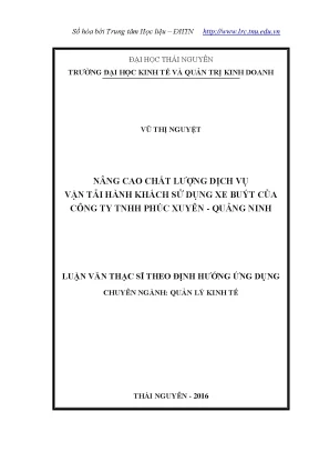 Nâng cao chất lượng dịch vụ vận tải hành khách xe buýt