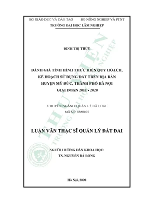 Đánh Giá Quy Hoạch Sử Dụng Đất Huyện Mỹ Đức Giai Đoạn