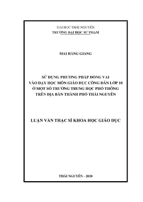 Phương Pháp Đóng Vai Trong Dạy Học Giáo Dục Công Dân Lớp