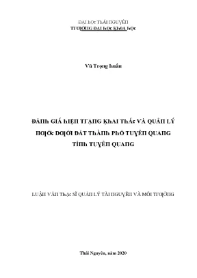 Quản lý tài nguyên và môi trường dưới đất tại Thái Nguyên