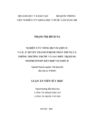 Nghiên Cứu Nồng Độ Vitamin D và IL-17 Huyết Thanh ở Bệnh 