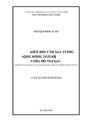 Biến đổi văn hóa trong quá trình đô thị hóa ở Việt Nam