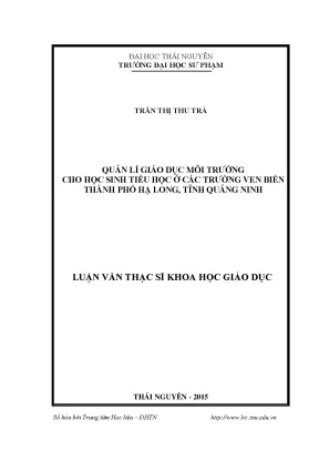 Quản lý giáo dục môi trường cho học sinh tiểu học tại Hạ