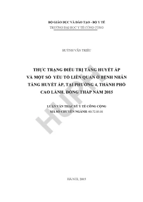 Thực trạng điều trị tăng huyết áp tại phường 4, thành