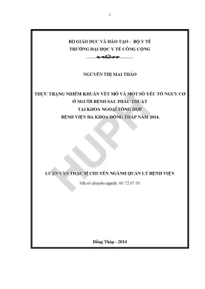 Thực Trạng Nhiễm Khuẩn Vết Mổ và Yếu Tố Nguy Cơ Tại Bệnh