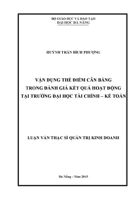Vận Dụng Thẻ Điểm Cân Bằng Trong Đánh Giá Kết Quả Hoạt 