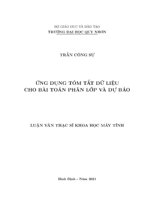 Ứng Dụng Tóm Tắt Dữ Liệu Trong Phân Lớp Và Dự Báo