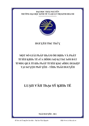 Giải pháp phục hồi đất và phát triển kinh tế tại Thái Nguyên