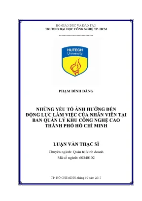 Yếu Tố Ảnh Hưởng Đến Động Lực Làm Việc Của Nhân Viên Tại