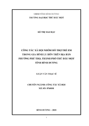 Hỗ Trợ Trẻ Em Trong Gia Đình Ly Hôn Tại Phường Phú Thọ,