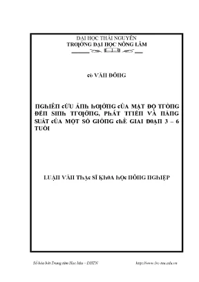 Nghiên cứu mật độ và phát triển của trẻ 3-6 tuổi tại Đại 