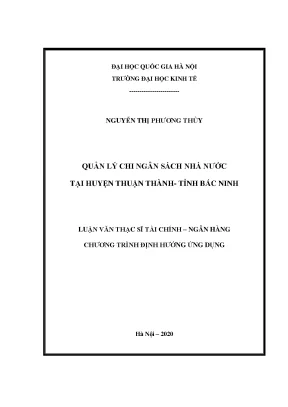 Quản Lý Chi Ngân Sách Nhà Nước Tại Huyện Thuận Thành,