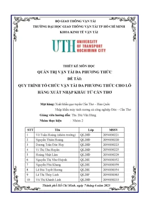 Quy Trình Tổ Chức Vận Tải Đa Phương Thức Xuất Nhập Khẩu 