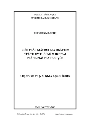 Giáo dục mầm non tại Thái Nguyên: Tự kỷ tuổi mầm non 3-5