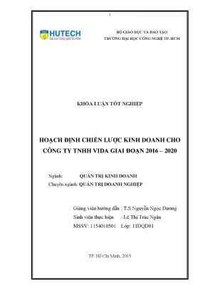 Hoạch Định Chiến Lược Kinh Doanh Cho Công Ty TNHH Vida
