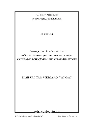 Nghiên cứu về Eu(III) và Gd(III) trong hóa học vật liệu