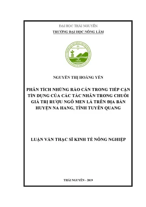 Rào Cản Tiếp Cận Tín Dụng Trong Chuỗi Giá Trị Rượu Ngô
